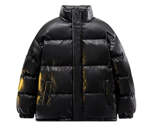 Chaquetas acolchadas de piel sintética con cuello alto para hombre, para invierno - Product Image 1