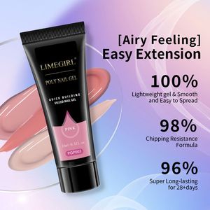 Kit professionale per estensione unghie in polygel Limegirl a 12 colori con lampada UV da 48 W e 100 punte rinforzanti per unghie - Product Image 3