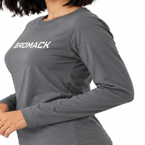 T-shirt athlétique à manches longues pour femme, coupe ajustée, col rond, tissu doux, style décontracté, look athlétique - Product Image 5