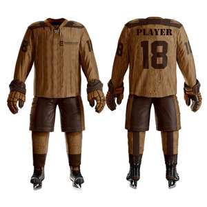 Uniforme de hockey sobre hielo personalizado al por mayor, hecho de tela de poliéster transpirable, con nombre, número y logotipo del equipo personalizados - Product Image 1