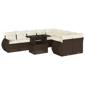 Conjunto de Sofás de Jardín en Color Crema, Blanco y Marrón - Product Image 2