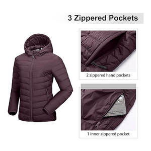 Chaqueta Acolchada Ligera y Plegable con Capucha, Chaqueta de Invierno Acolchada, Abrigo Cálido y Aislante para Clima Frío, Informal, para Exteriores - Product Image 2