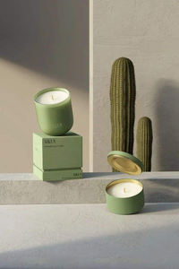 Soy Wax Cylinder Candle-100% Organic Non-Toxic <b>Environment</b>-Friendly Over 60 Hours Burn Time Glass Jar - Product Image 3