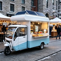 Chariot alimentaire multifonctionnel à pousser à la main avec double brûleur et réchauffeur pour le service de petit-déjeuner et de déjeuner en rue