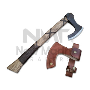 Hache industrielle de qualité supérieure, manche en bois, acier au carbone forgé, hache à dos plat, taille personnalisable - Product Image 1