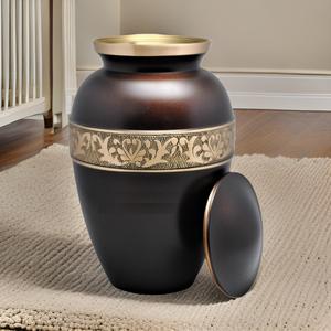 โกศบรรจุอัฐิสีน้ำตาลเข้มแบบคลาสสิกสำหรับผู้ใหญ่  ผิวด้าน  สไตล์โดดเด่น  ผลิตโดยผู้ผลิตโกศโลหะ - Product Image 1