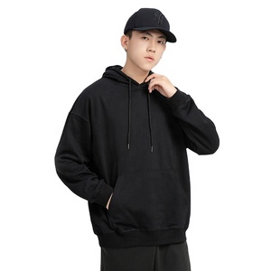 Blank OEM เสื้อฮู้ดผู้ชาย,เสื้อฮู้ดแบบสวมหัวมีกระเป๋าจิงโจ้น้ำหนักเบาสีพื้น - Product Image 4