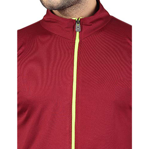 Survêtement rouge à col roulé pour homme, manches longues, couleur unie, décontracté, pour l'automne, respirant, en polyester, coupe classique - Product Image 6