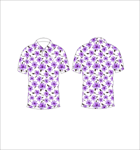 Camisa Polo con Estampado Floral Morado para Hombre, Sublimación Personalizada, Manga Corta, Verano, Informal, Transpirable, Ligera, para Golf - Product Image 3