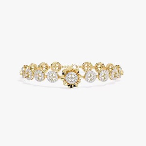 Premium Moissanite Gold Plated 925 Silver <b>Bracelet</b> for Unisex Bold Circular Design for Certified for Parties Weddings Luxury - Product Image 1