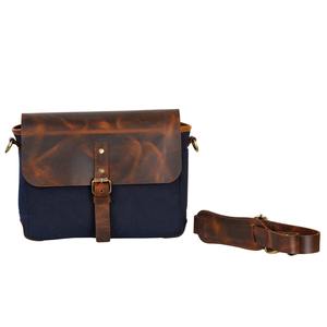 Sac à bandoulière pour appareil photo en cuir et toile EVA avec fermeture éclair, étui de voyage pour appareil photo reflex numérique, résistant à l'eau et aux chocs LCCB-0010 - Product Image 2