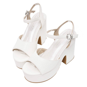 Ann'S Women Platform High Heel Sandals 11cm Chunky Heel Open <b>Toe</b> Ankle Strap Ladies Dress Shoes - Product Image 1