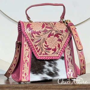 Sacs messagers pour femmes en cuir de vachette véritable, faits à la main, de qualité supérieure, en cuir fourrure, vintage, élégants, sacs à bandoulière, sacs de voyage - Product Image 1