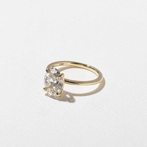 Bague de fiançailles et de mariage solitaire en diamant de laboratoire taille brillant ronde 3.0 CT, plaqué or argenté, VVS2, bijoux fins - Product Image 3