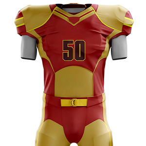 Ensemble d'uniformes de football américain pour adultes, personnalisés, en polyester imprimé, respirants, à séchage rapide, antibactériens et légers, vente en gros - Product Image 4