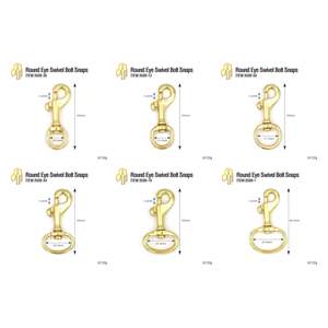 Mousqueton en laiton Mousqueton Mousqueton à oeil rond Boulon pivotant Boutons-pression Boucles de barre centrale Boucles de barre centrale avec anneaux à rouleaux et Dees - Product Image 2