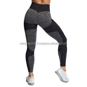 Leggings de fitness taille haute pour femmes pantalons de musculation tricotés respirants - Product Image 3