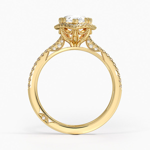 Magnifique bague en or style diamant avec pierre étincelante, bague de fiançailles romantique pour femme - Product Image 2