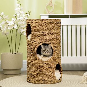 Casa per Gatti a 3 Piani Beige, Torre per Gatti da Interno con Cuscini Rimovibili, Arredamento per Animali Domestici - Product Image 2