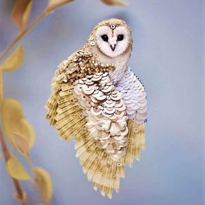 Artisan Embroidery Beaded Brooch Luxury Handmade Fashion Jewelry with Detailed Bead Embellishments - Product Image 1