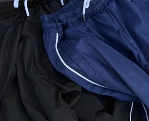Pantalon de survêtement en nylon empilé Whiteaura International Hip Pop, streetwear, écologique, coupe-vent, avec cordon de serrage, poids moyen - Product Image 3