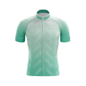 Maillot de cyclisme personnalisable unisexe en tissu mesh 100% polyester anti-UV, vert, vente en gros - Product Image 5