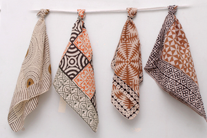 Handcrafted Cotton Printed <b>Bandanas</b> Set | Soft Multi Pattern Head Scarves | Boho Hair Wrap Neck Scarf for Women, Men. - Product Image 3
