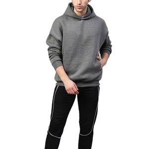 Lightweight Hoodies <b>Men</b> 100% Cotton Pullover Streetwear Plain High Quality <b>Grey</b> Color Oversized Hoodie - Product Image 1