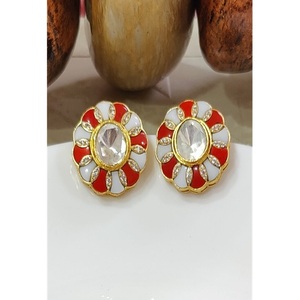 Luxury Premium Quality Brass Gold Plated Moissanite Trendy <b>Stud</b> <b>Earrings</b> for Women Girls Party Wear Collection - Product Image 2