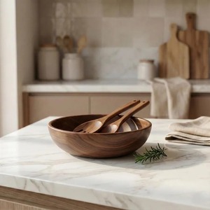 Cuillères et fourchettes à salade en métal architectural – Spatules sculptées pour des tables raffinées - Product Image 2