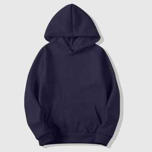 Sweat-shirt à capuche en molleton bleu marine pour homme, décontracté, chaud pour l'hiver, streetwear tendance - Product Image 1