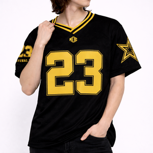 Camiseta Deportiva Unisex Personalizada de Fútbol Americano con Malla Negra y Amarilla, Tendencia 2026, Fabricación al por Mayor con Etiqueta Privada OEM ODM - Product Image 3