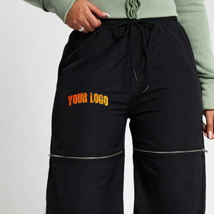 Custom Logo Winter Athletic Gym Pants <b>Womens</b> Elastic Waist Mid Waist <b>Straight</b> Fleece Trousers Workout Fitness Yoga Pants Piping - Product Image 3