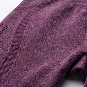 Leggings de Yoga sin Costuras de Cintura Alta para Mujer, Pantalones Deportivos Largos de Color Morado Sólido - Product Image 5
