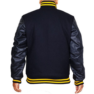 New Fashion Factory Price Genuine Sheep Skin Varsity Jacket Full Sleeves Stand Windproof Anti-Bacterial <b>Sherpa</b> <b>Lined</b> Custom - Product Image 2