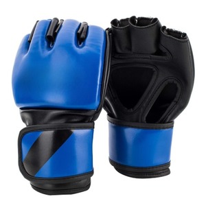Guantes de Entrenamiento de Cuero con Absorción de Impactos, Diseño de Palma Abierta para Kickboxing, Guantes de Boxeo MMA, Duraderos, Ligeros y que Absorben la Humedad - Product Image 1