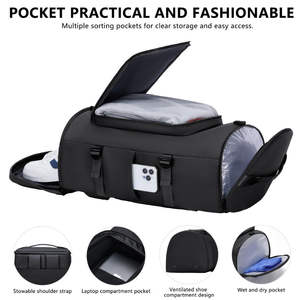 Bolsa Deportiva de Gran Capacidad, Mochila de Viaje con Compartimento para Zapatos, Bolsa de Gimnasio Impermeable de Nailon para Fin de Semana, para Hombres y Mujeres - Product Image 6
