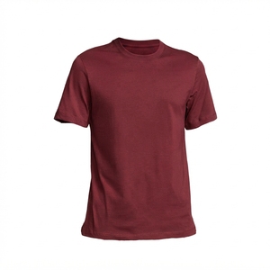 T-shirt à manches courtes pour homme, couleur kaki, col rond, coupe classique, tissu tricoté uni, décontracté - Product Image 3