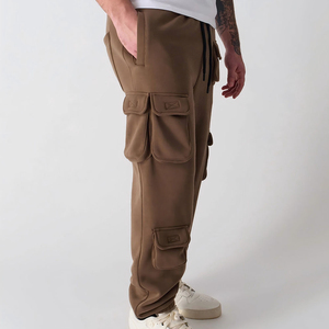 Pantalon de jogging personnalisé épais pour homme, 100 % coton, style cargo, taille haute, avec cordon de serrage, décontracté, streetwear - Product Image 2