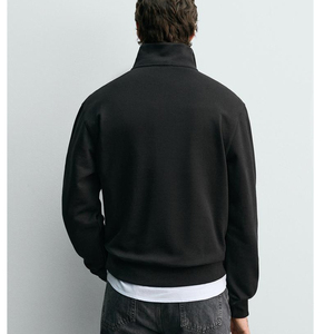 Sweat-shirt pour homme à demi-zip en polaire, pull à quart de zip, coupe courte, tissus de qualité supérieure, respirabilité, chaleur, 100% coton - Product Image 3