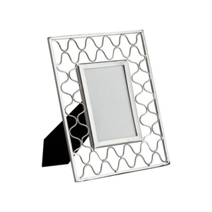 Silver Metal Photo <b>Frame</b> With Elegant Lattice Geometric Design Hollow-Out Tabletop Zinc Alloy <b>Picture</b> <b>Frame</b> For Wholesale Home - Product Image 1