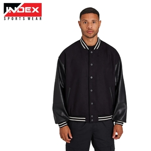 Chaqueta Varsity para Hombre al por Mayor, OEM ODM, Chaqueta de Béisbol con Mangas de PU y Lana, Estilo Urbano, Hecha a Medida - Product Image 5