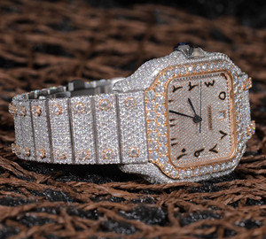 Reloj de Lujo para Hombre con Incrustaciones de Moissanita en Acero Inoxidable, Forma Cuadrada, Estilo Hiphop, Automático - Product Image 5