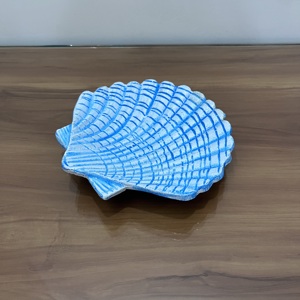 New design Aluminium Storage Tray with <b>Shell</b> Shape modern <b>Light</b> Green Golden Finish Textured Finish for Living Room - Product Image 3