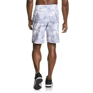 Shorts de bain imprimés à séchage rapide pour hommes, taille mi-haute, avec cordon de serrage, décontractés, sportifs, en polyester, motif gris et blanc, avec poches - Product Image 2