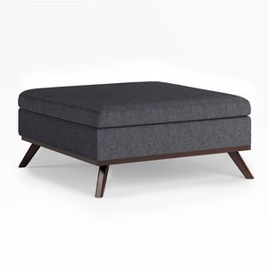 Owen Slate Grey Square <b>Storage</b> Ottoman Stylish Coffee Table <b>Stool</b> & Ottoman - Product Image 1