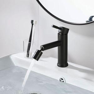 Rubinetto da Bagno Nero Opaco a 2 Modalità con Aeratore Girevole a 360 Gradi per Lavabo - Product Image 1