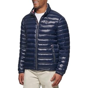 Veste d'hiver matelassée pour homme, aspect cuir, avec capuche et bordure en fourrure, chaude, décontractée, pour l'extérieur, personnalisable, OEM, vente en gros - Product Image 1