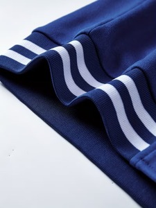 Chaqueta Cortavientos Personalizada Reversible Unisex Azul y Blanca Estilo Preppy con Cuello Camisero y Manga Regular de Poliéster - Product Image 5