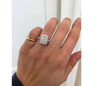 IGI/GIA Lab Grown Cut Diamond Vintage 14K Anillo de boda/compromiso amarillo Unisex Oro blanco fino para fiesta de aniversario-Worthy - Product Image 2